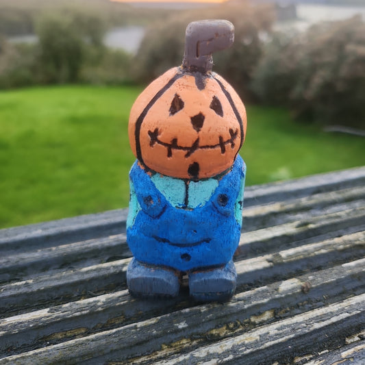 'Pumpkin Pete' Handcarved Wooden Halloween Figure