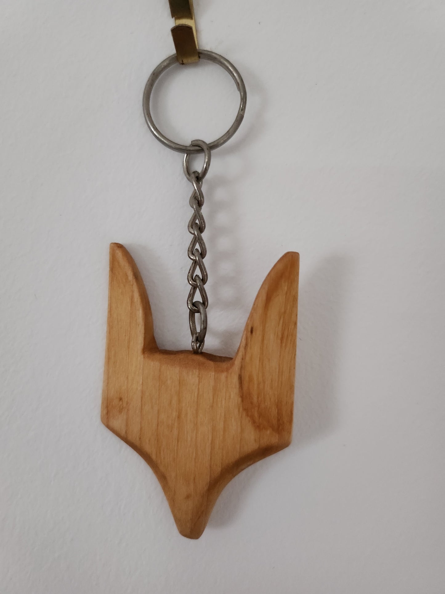 Hand Carved Wooden Fox Keyring