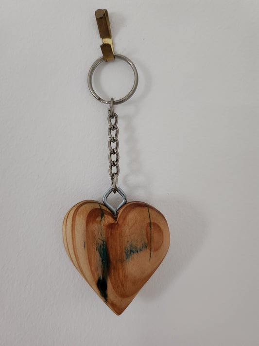 Wooden Heart Keyring