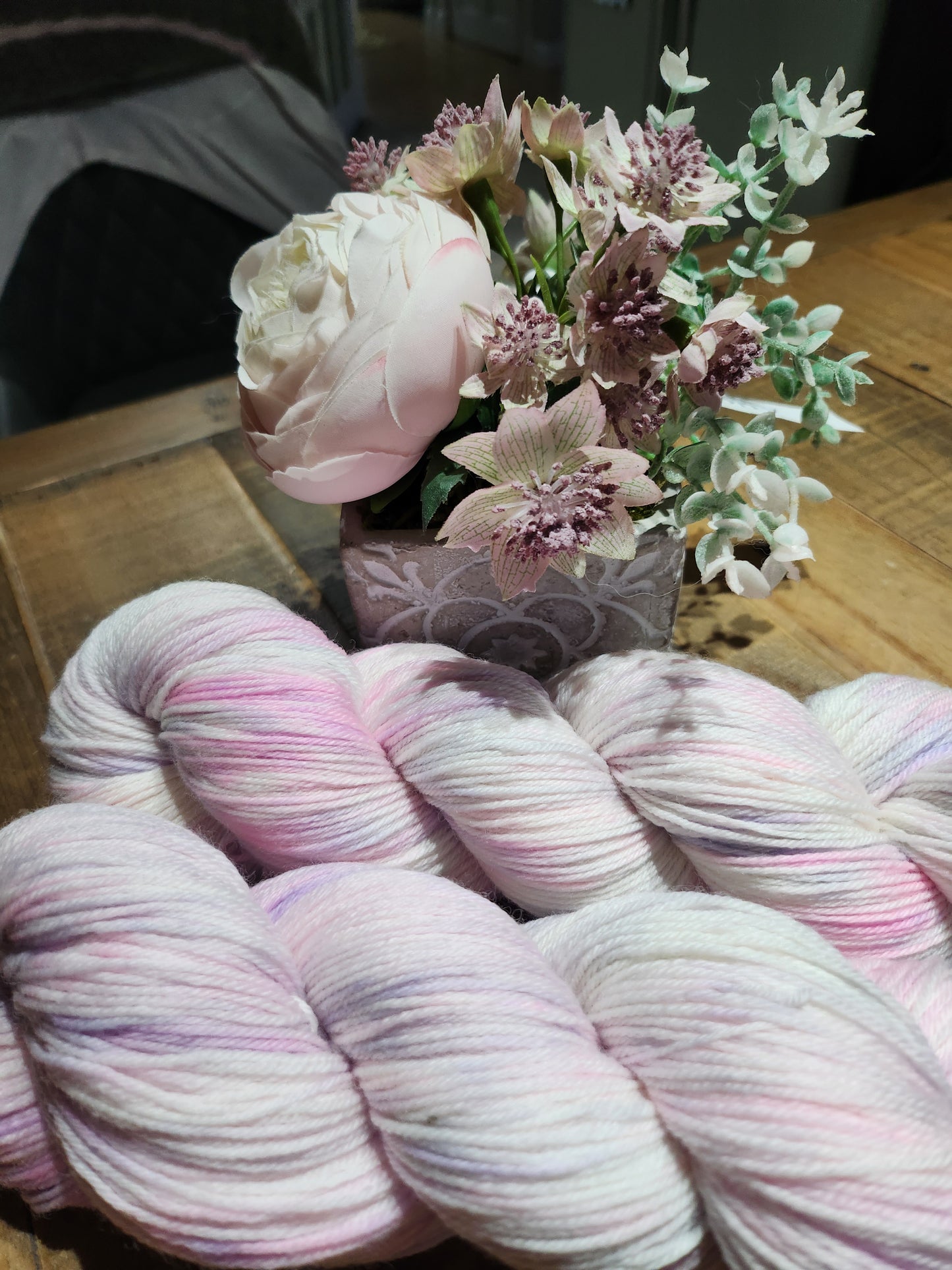 'Vintage Peony' 100g Skein of 4ply Superwash Merino Nylon