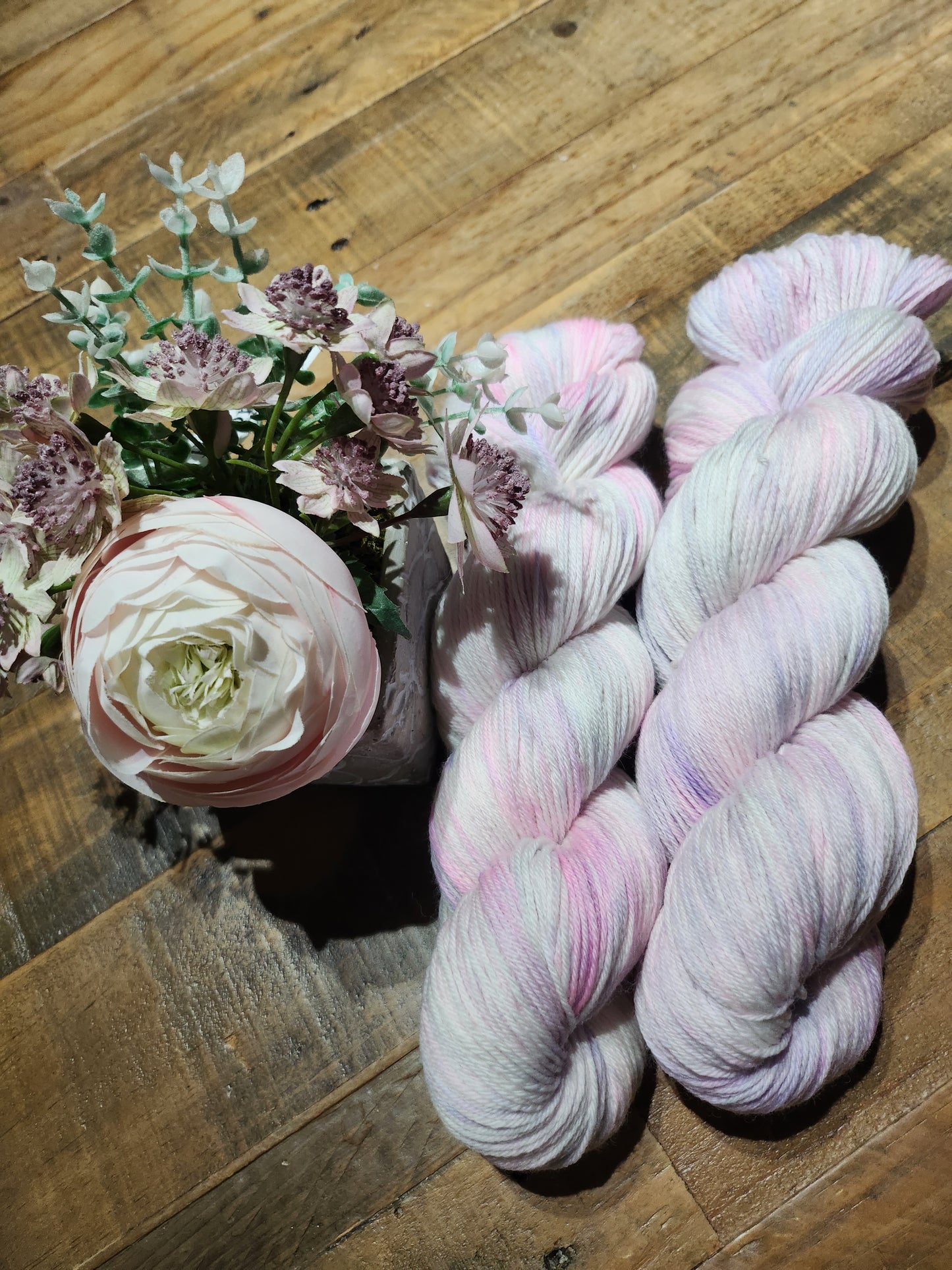 'Vintage Peony' 100g Skein of 4ply Superwash Merino Nylon