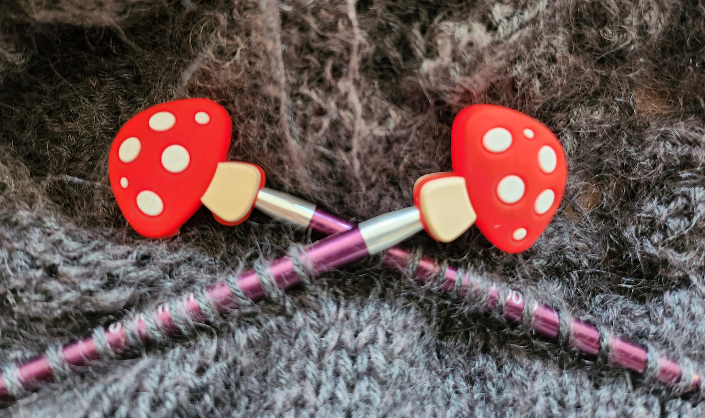 Knitting Needle Stoppers | Highland Cows | Toadstools | Pack of 2