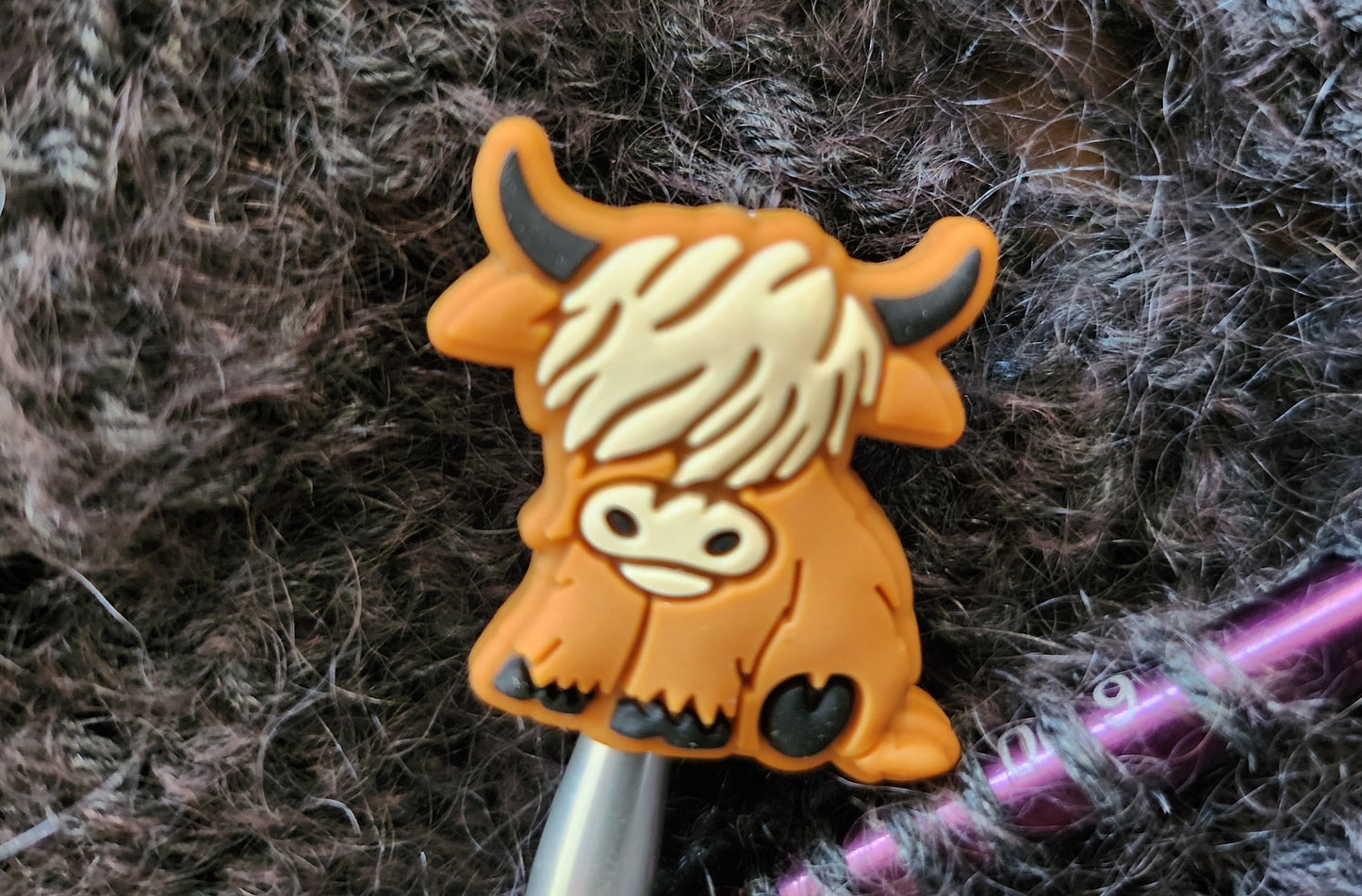 Knitting Needle Stoppers | Highland Cows | Toadstools | Pack of 2