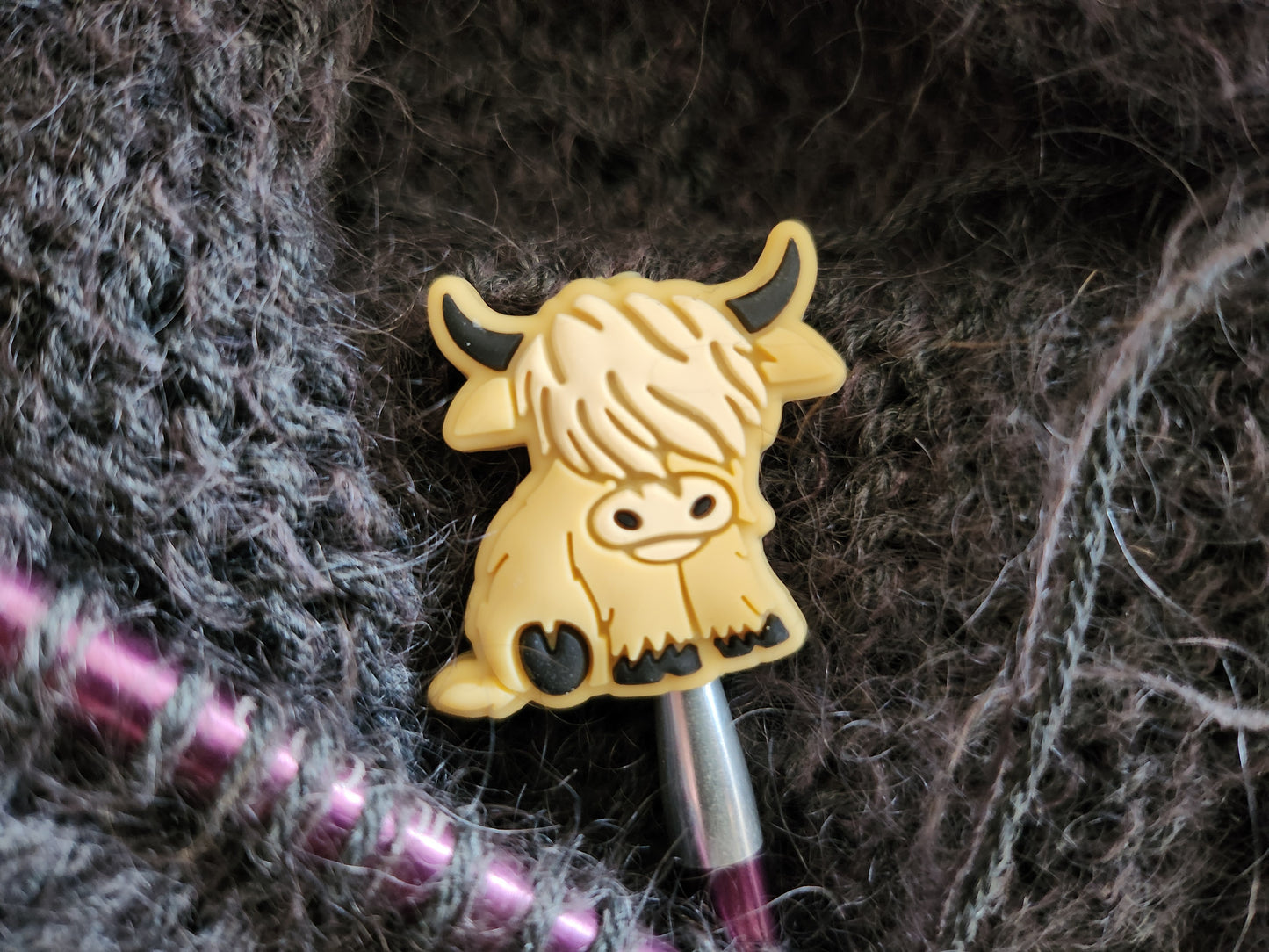 Knitting Needle Stoppers | Highland Cows | Toadstools | Pack of 2