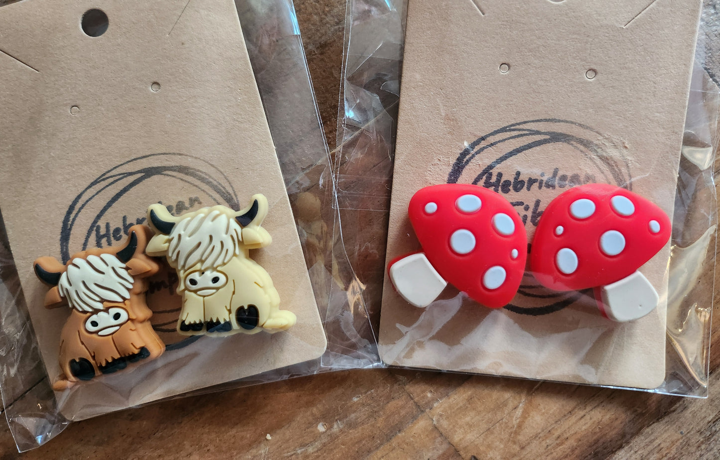 Knitting Needle Stoppers | Highland Cows | Toadstools | Pack of 2