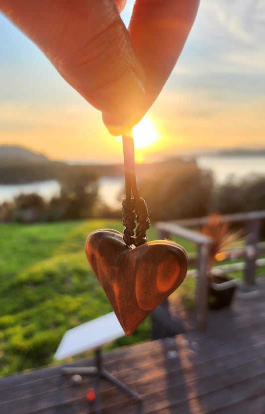 Wooden Heart Pendant