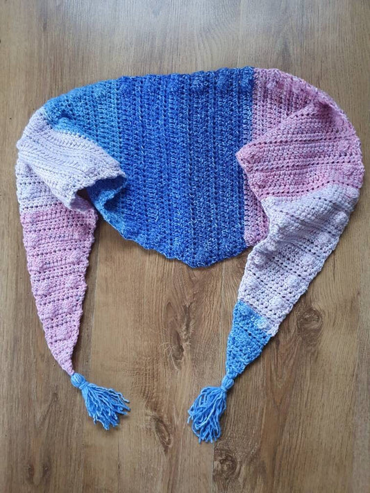 Crocheted Modern Slim Triangle Scarf