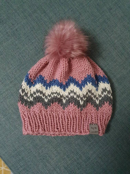 Fair Isle Beanie with Pom Pom