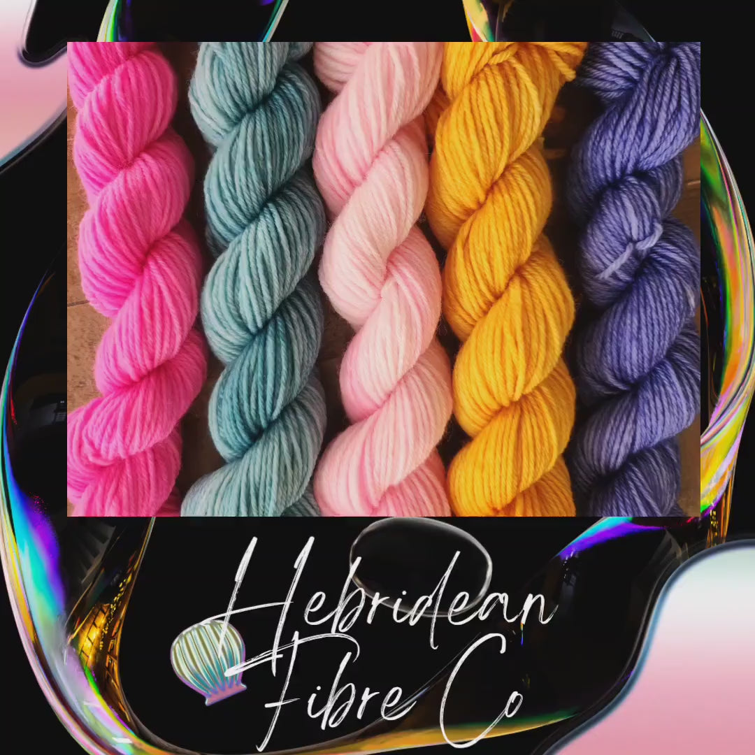 Hand Dyed 4 Ply Mini Skein Set  5 × 20g 80m   'Bejeweled' Superwash Merino Nylon Knitting Wool Crochet Yarn