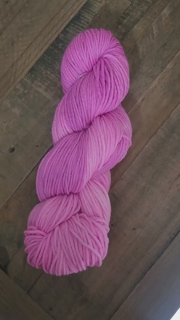 Hand Dyed DK Yarn 100g 225m 'Poseys' Monochrome Pinks Barbie Superwash Merino Nylon