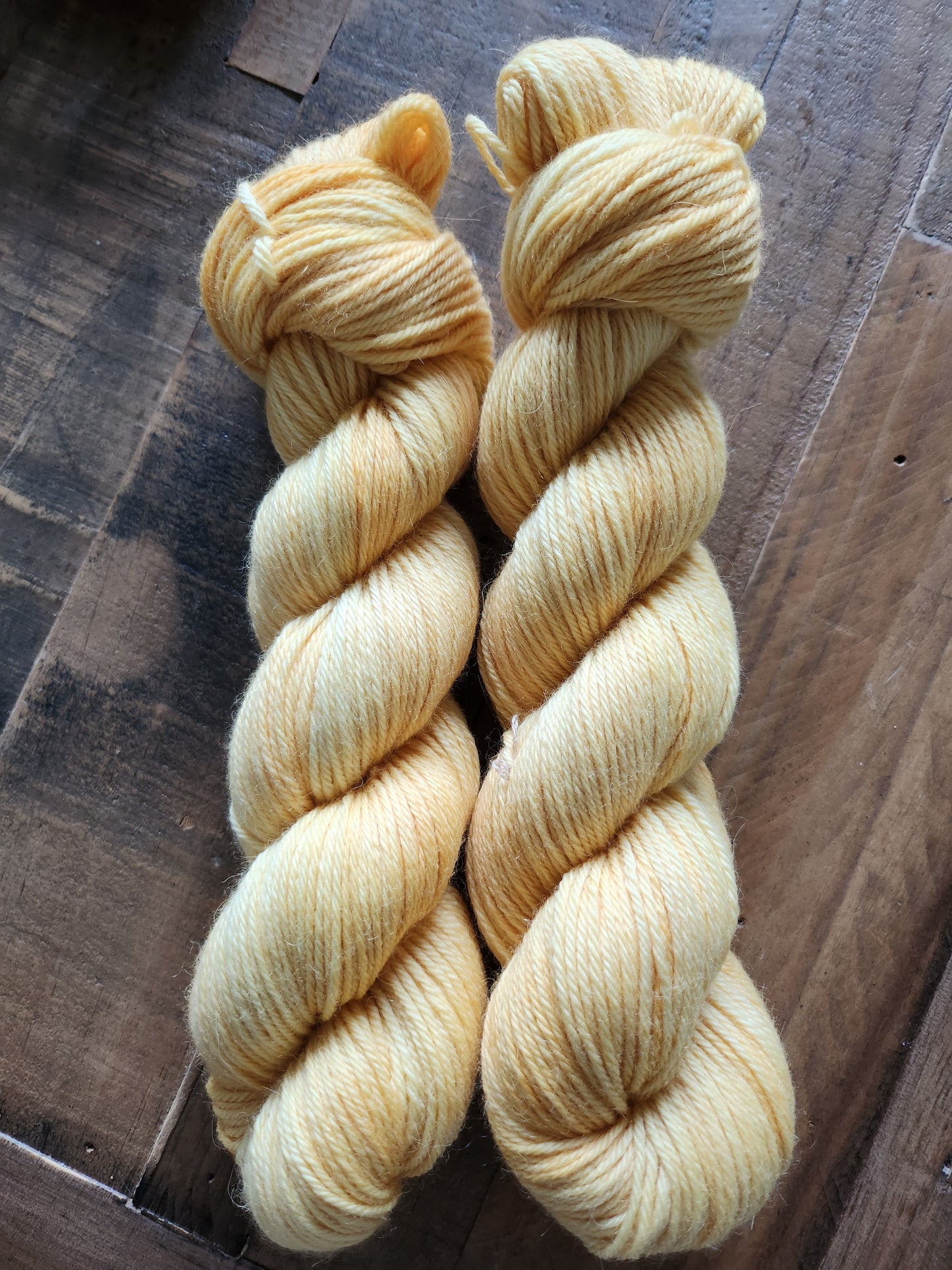 'Fields of Gold' Hand Dyed Yarn available in various 100g or 50g bases.